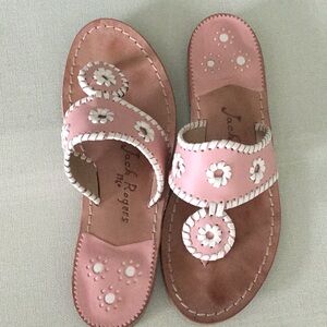 Jack Rogers Pink and White Floral Sandals